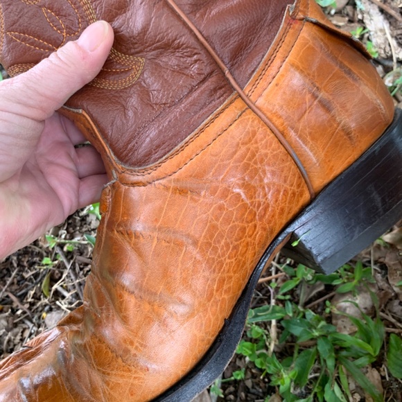 WILD WEST VAQUERO CAIMAN LEATHER BOOTS SZ 9 - Picture 7 of 13